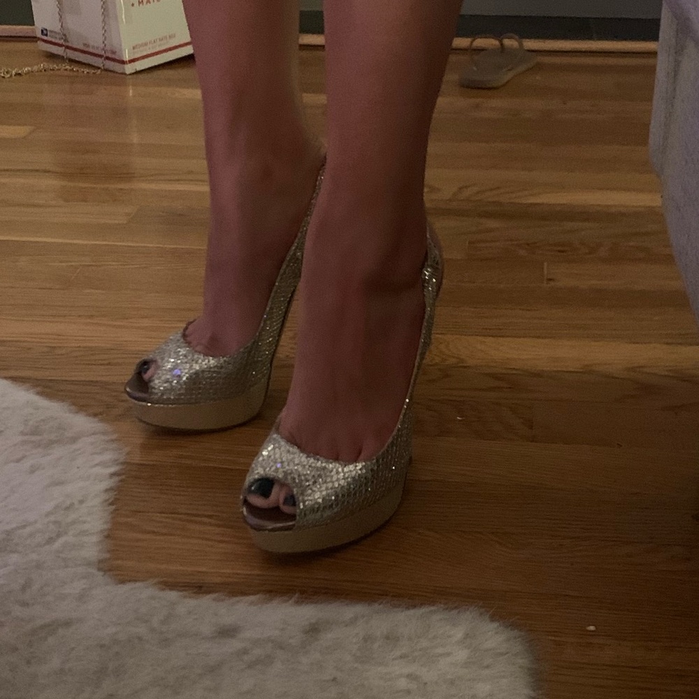 Jimmy choo vita glitter sling backs